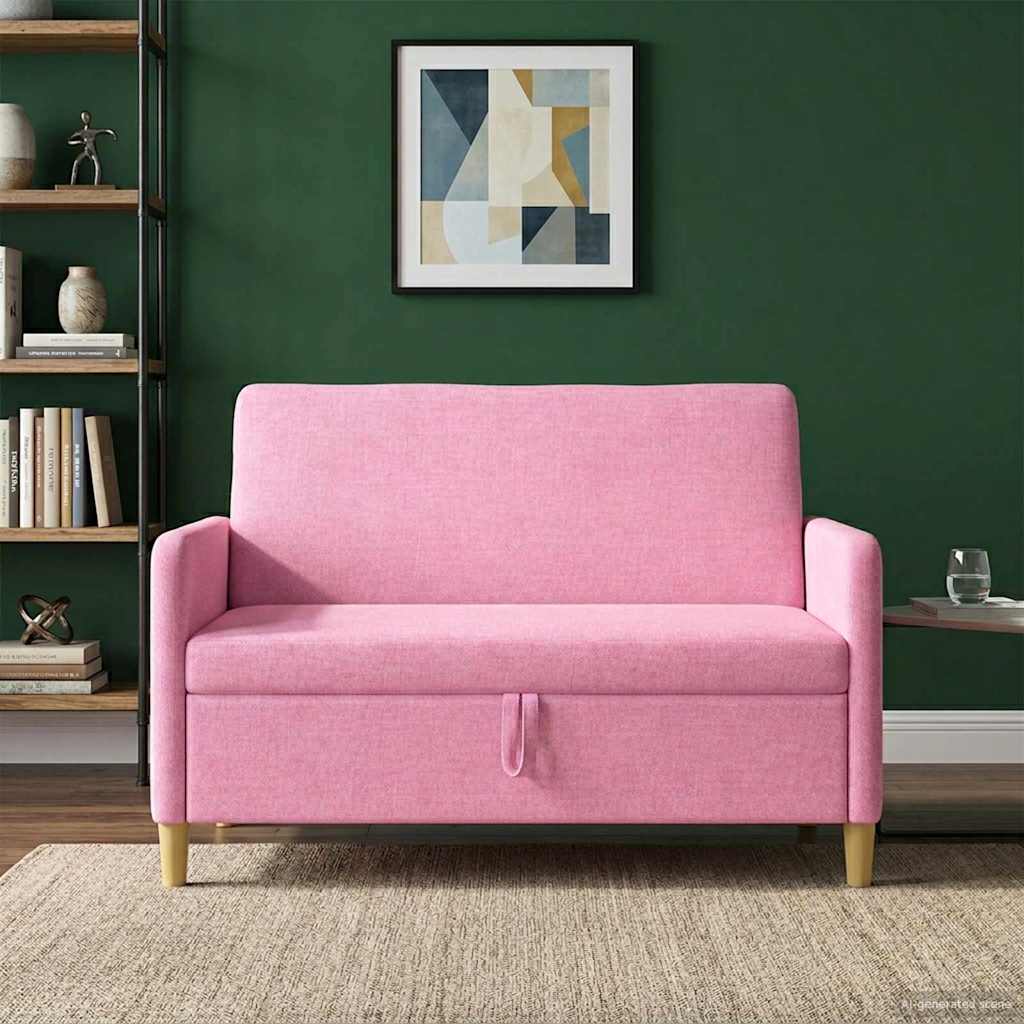 Vidaxl bank met opslag roze 122 x 78 x 87 cm polyester