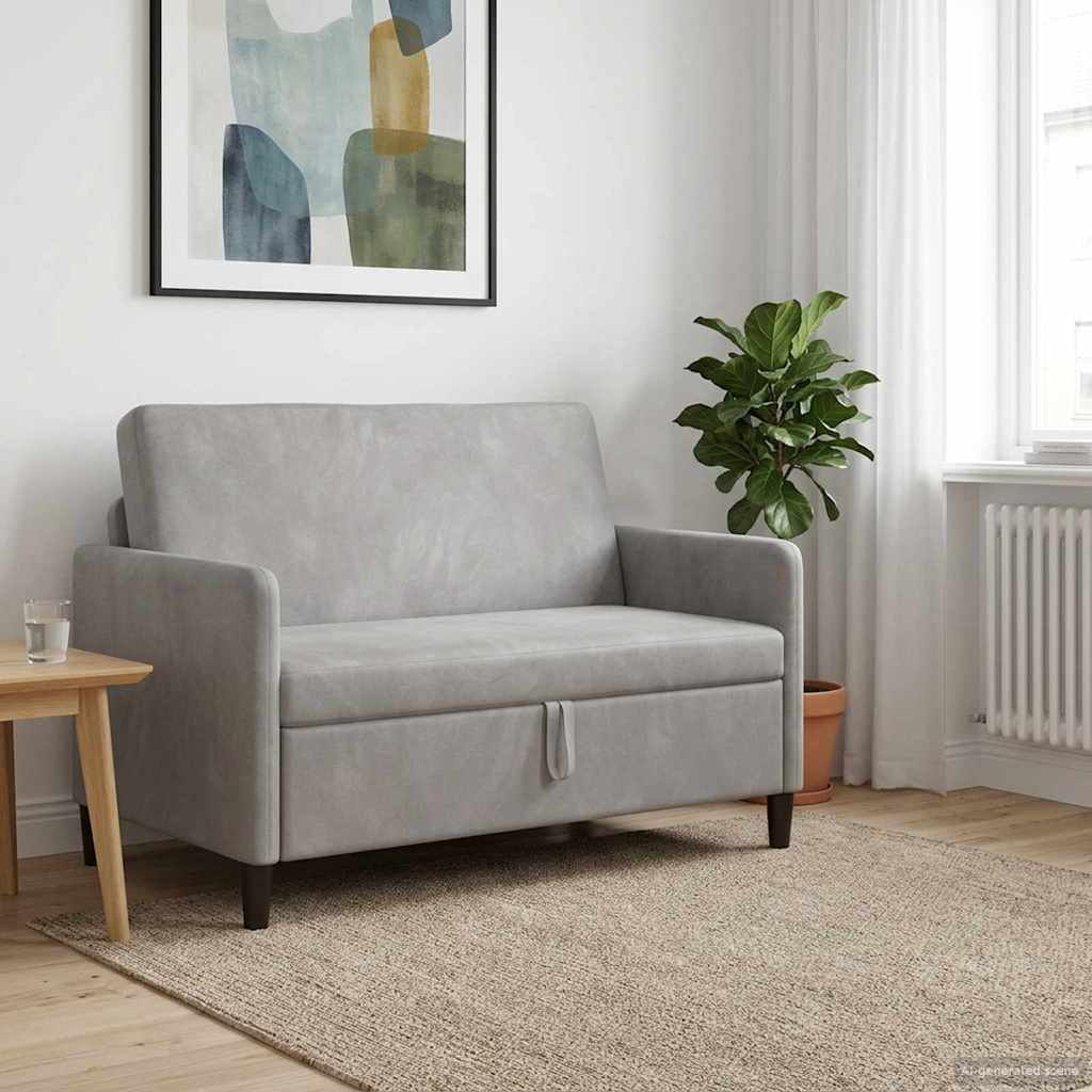 Vidaxl bank met opslag lichtgrijs 122 x 78 x 87 cm polyester