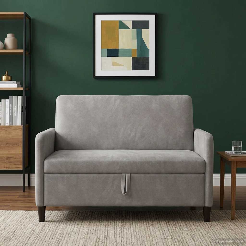 Vidaxl bank met opslag lichtgrijs 122 x 78 x 87 cm polyester