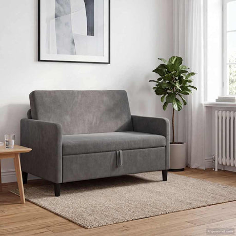 Vidaxl bank met opslag donkergrijs 122 x 78 x 87 cm polyester