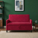 Vidaxl bank met opslag wijnrood 122 x 78 x 87 cm polyester