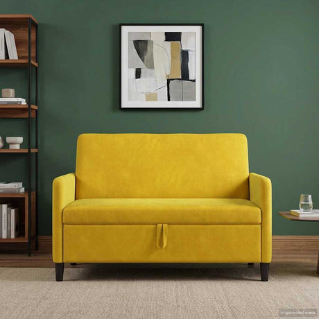 Vidaxl bank met opslag geel 122 x 78 x 87 cm polyester