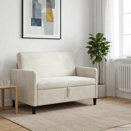 Vidaxl bank met opslag crèmekleurig 122 x 78 x 87 cm polyester