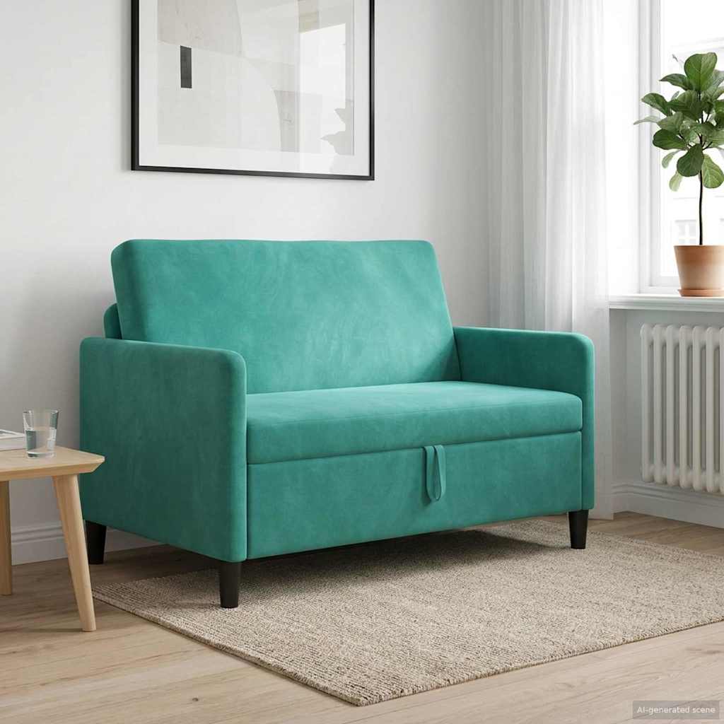 Vidaxl bank met opslag turquoise 122 x 78 x 87 cm polyester
