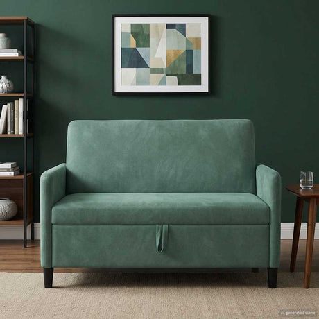 Vidaxl bank met opslag zeegroen 122 x 78 x 87 cm polyester