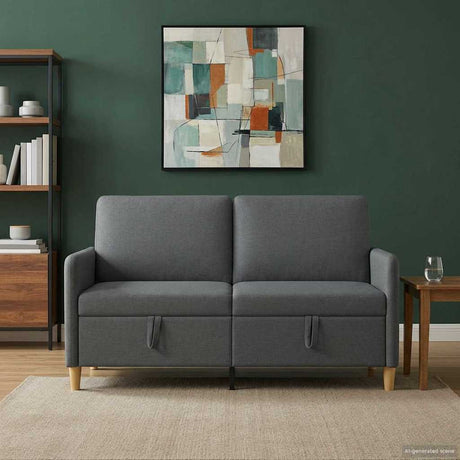 Vidaxl bank met opslag donkergrijs 152 x 78 x 87 cm polyester