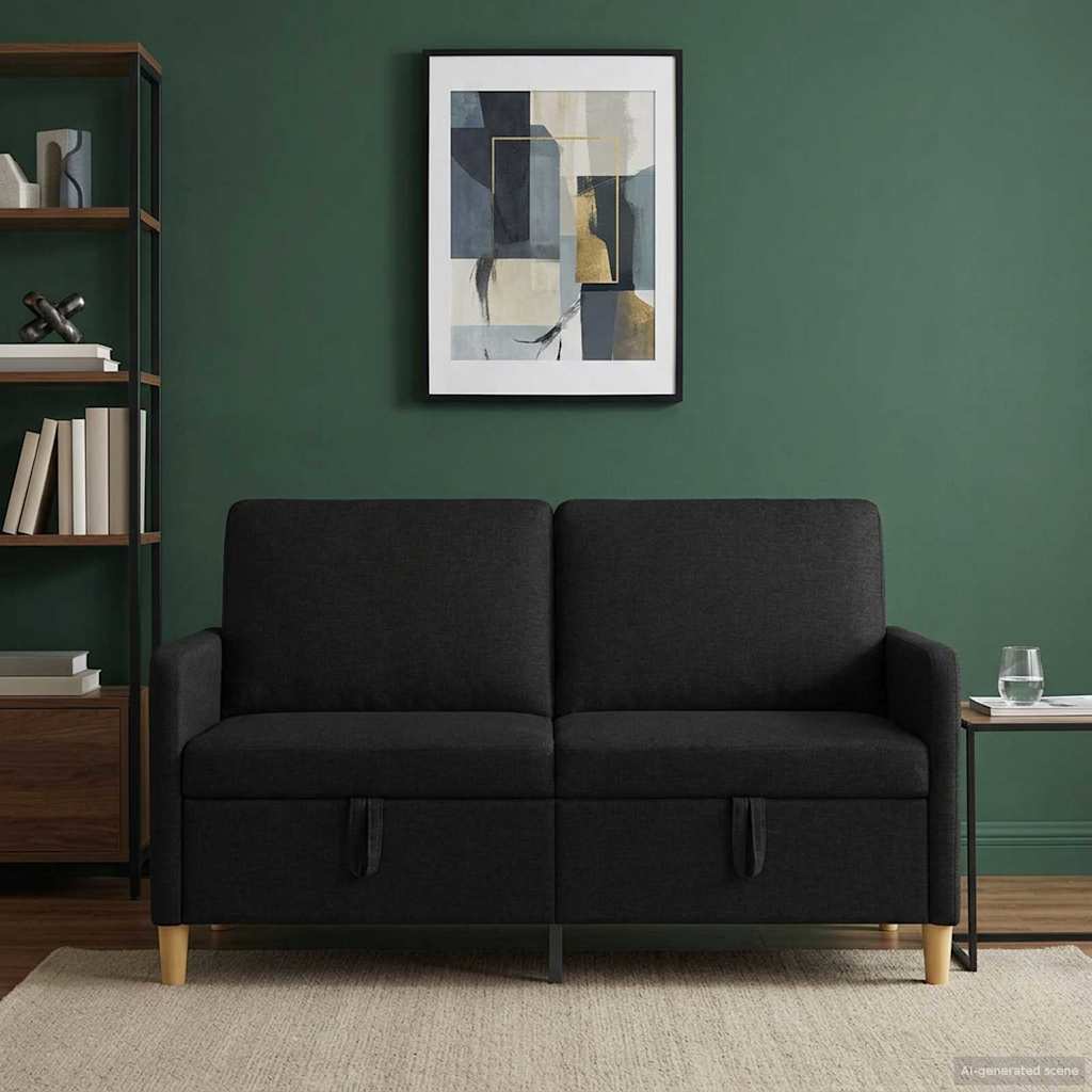 Vidaxl bank met opslag zwart 152 x 78 x 87 cm polyester