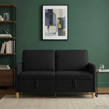 Vidaxl bank met opslag zwart 152 x 78 x 87 cm polyester