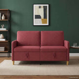 Vidaxl bank met opslag wijnrood 152 x 78 x 87 cm polyester