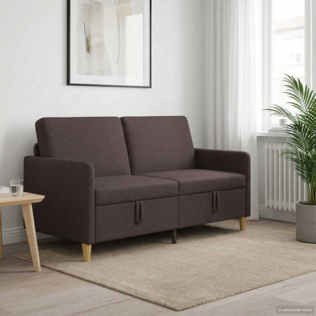 Vidaxl bank met opslag donkerbruin 152 x 78 x 87 cm polyester