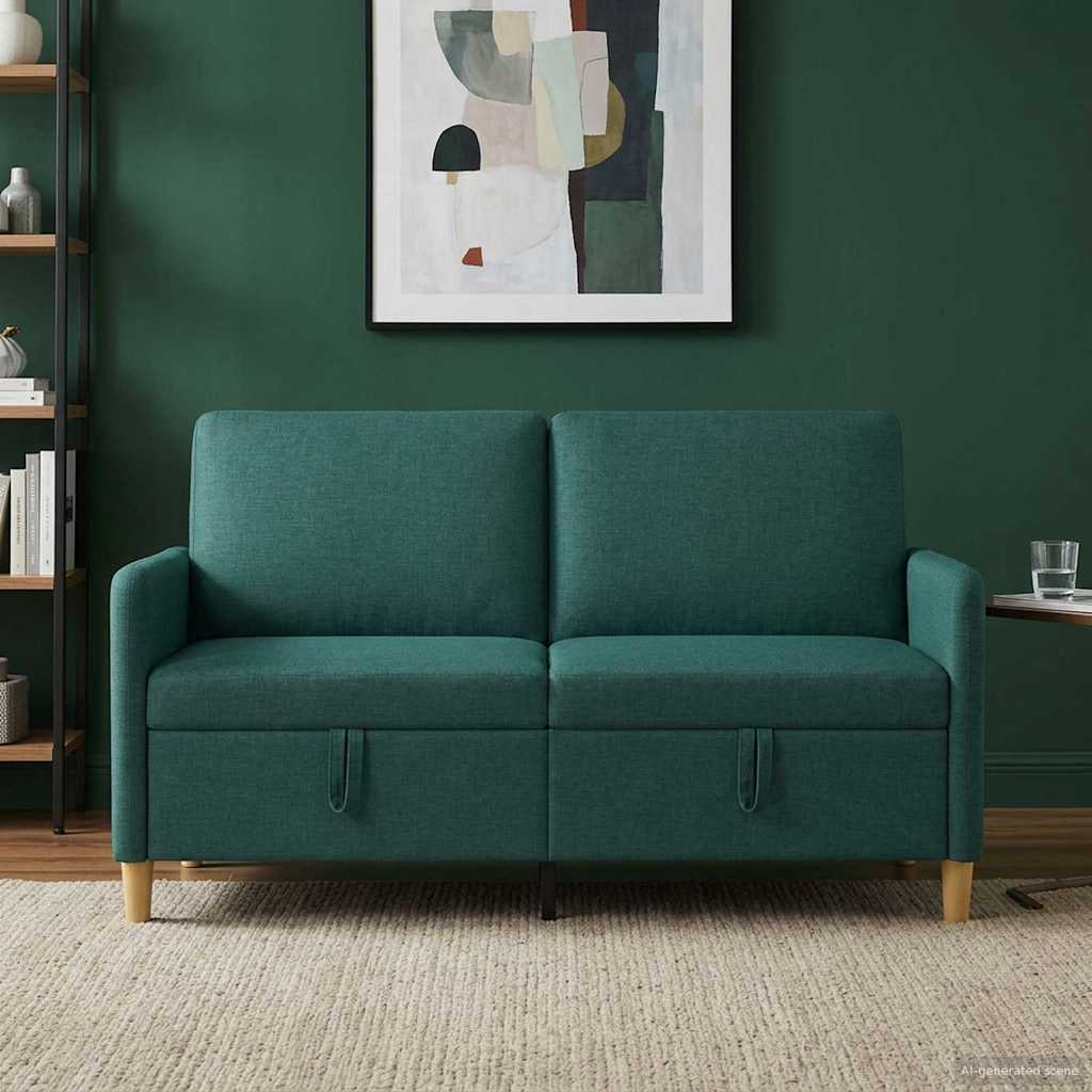 Vidaxl bank met opslag donkergroen 152 x 78 x 87 cm polyester