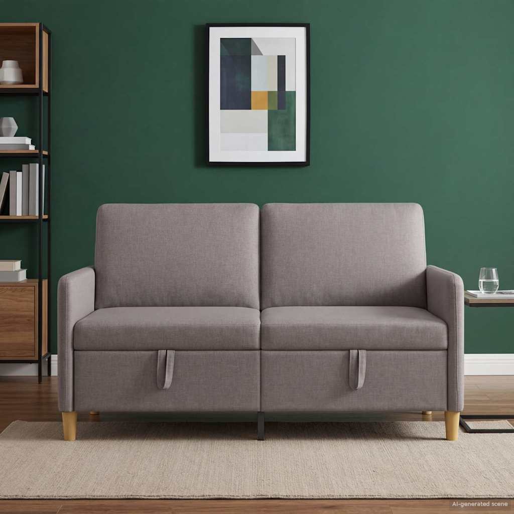 Vidaxl bank met opslag taupe 152 x 78 x 87 cm polyester