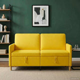 Vidaxl bank met opslag lichtgeel 152 x 78 x 87 cm polyester