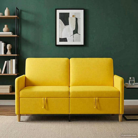 Vidaxl bank met opslag lichtgeel 152 x 78 x 87 cm polyester