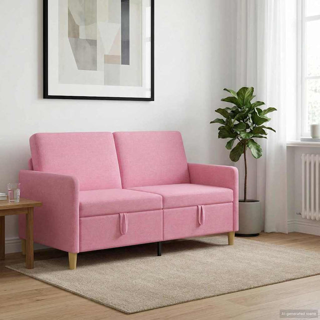 Vidaxl bank met opslag roze 152 x 78 x 87 cm polyester