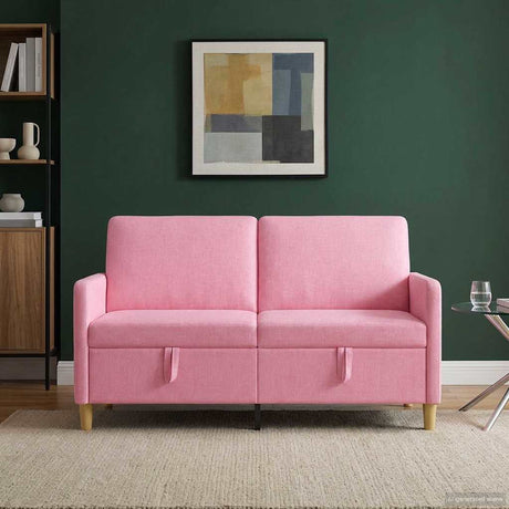 Vidaxl bank met opslag roze 152 x 78 x 87 cm polyester