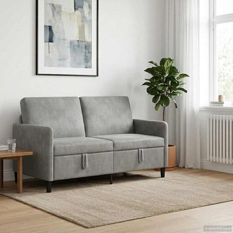 Vidaxl bank met opslag lichtgrijs 152 x 78 x 87 cm polyester