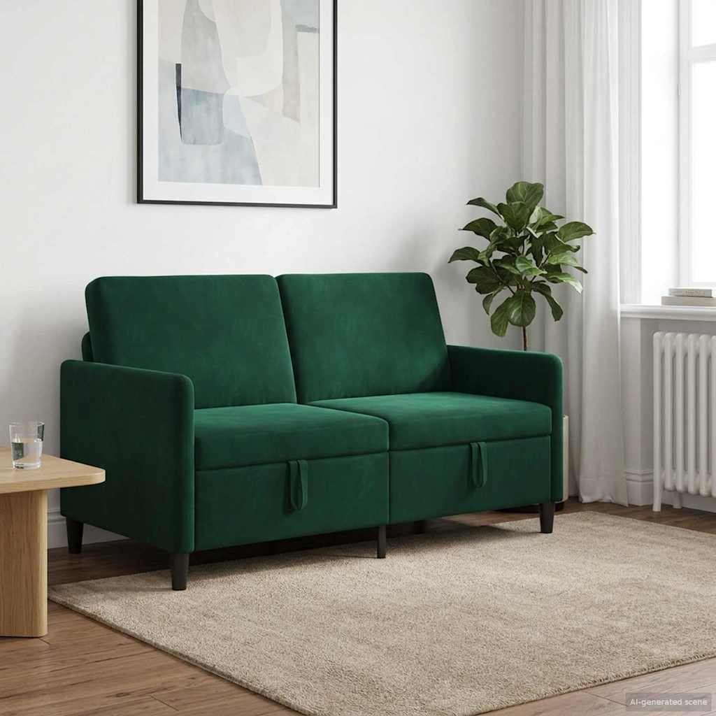 Vidaxl bank met opslag donkergroen 152 x 78 x 87 cm polyester