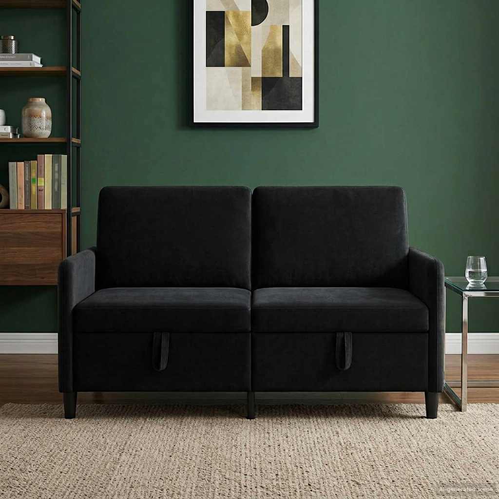 Vidaxl bank met opslag zwart 152 x 78 x 87 cm polyester