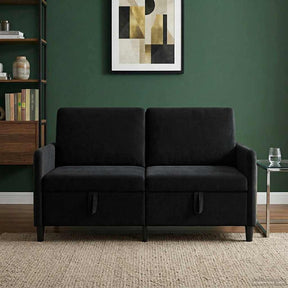 Vidaxl bank met opslag zwart 152 x 78 x 87 cm polyester