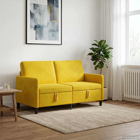 Vidaxl bank met opslag geel 152 x 78 x 87 cm polyester