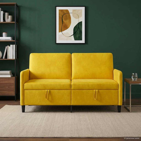 Vidaxl bank met opslag geel 152 x 78 x 87 cm polyester