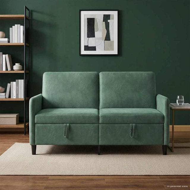 Vidaxl bank met opslag zeegroen 152 x 78 x 87 cm polyester