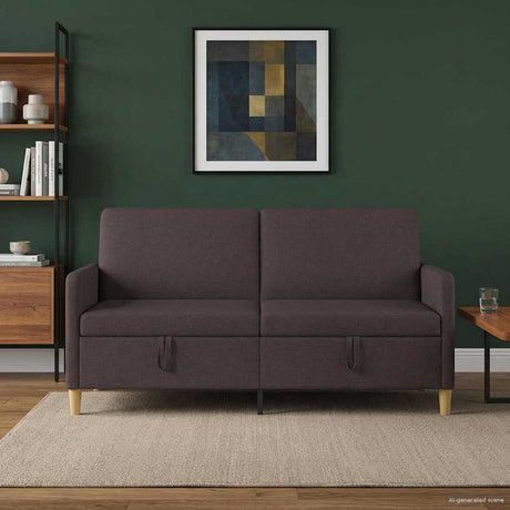 Vidaxl bank met opslag donkerbruin 172 x 78 x 87 cm polyester