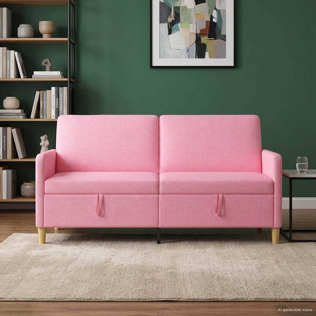 Vidaxl bank met opslag roze 172 x 78 x 87 cm polyester