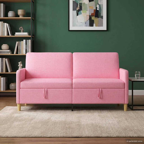 Vidaxl bank met opslag roze 172 x 78 x 87 cm polyester