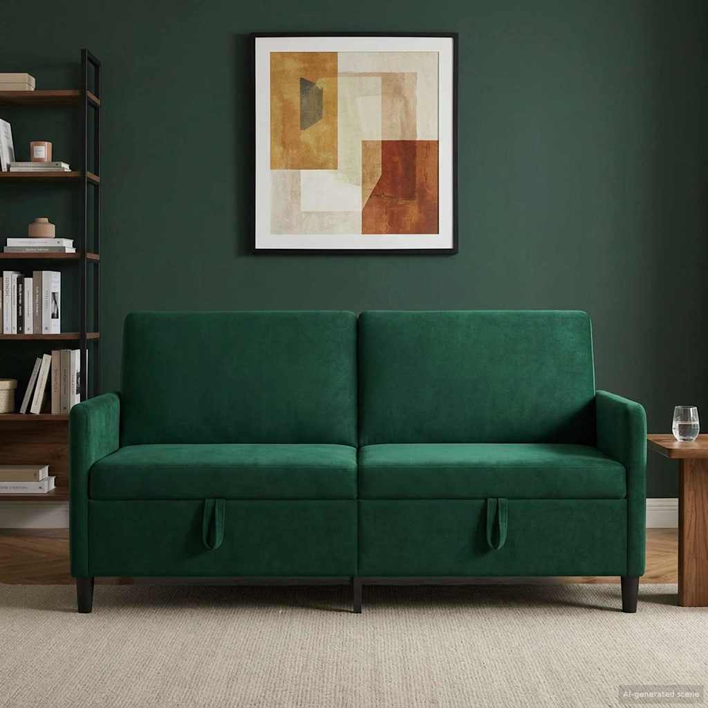 Vidaxl bank met opslag donkergroen 172 x 78 x 87 cm polyester