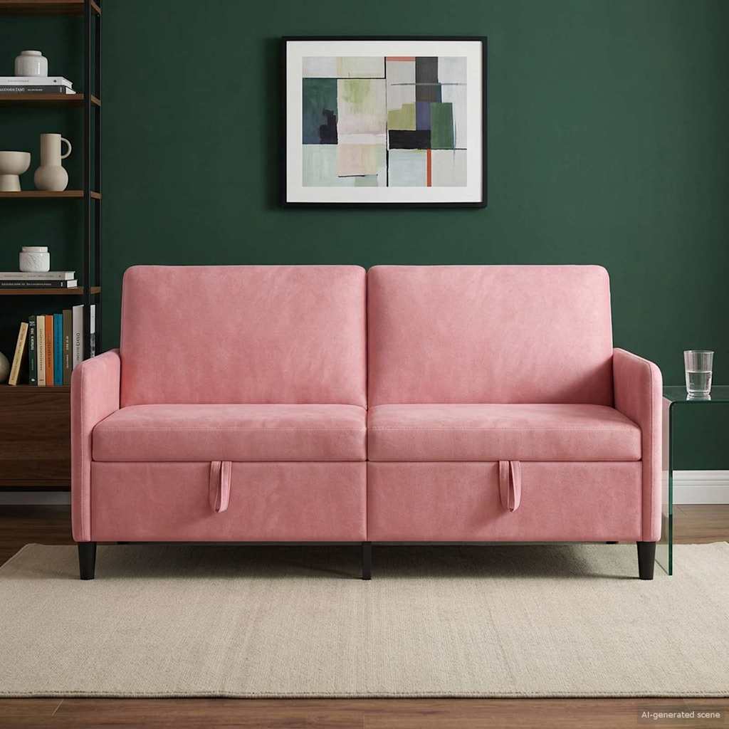 Vidaxl bank met opslag roze 172 x 78 x 87 cm polyester