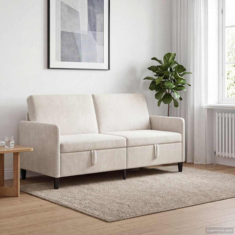 Vidaxl bank met opslag crèmekleurig 172 x 78 x 87 cm polyester