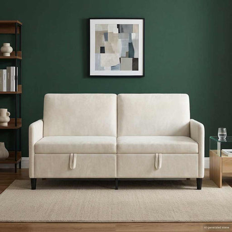 Vidaxl bank met opslag crèmekleurig 172 x 78 x 87 cm polyester