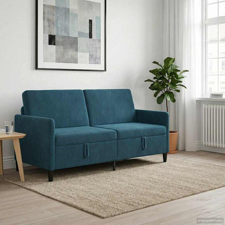 Vidaxl bank met opslag blauw 172 x 78 x 87 cm polyester