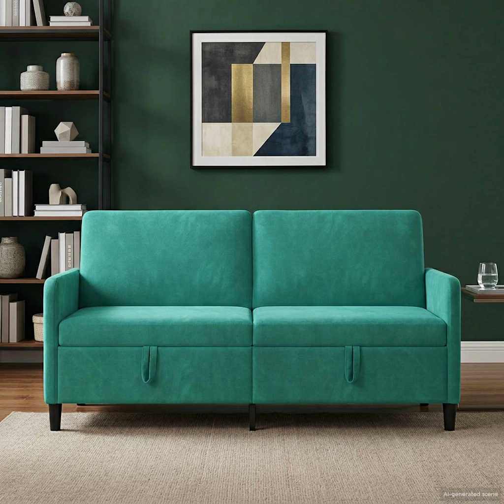 Vidaxl bank met opslag turquoise 172 x 78 x 87 cm polyester