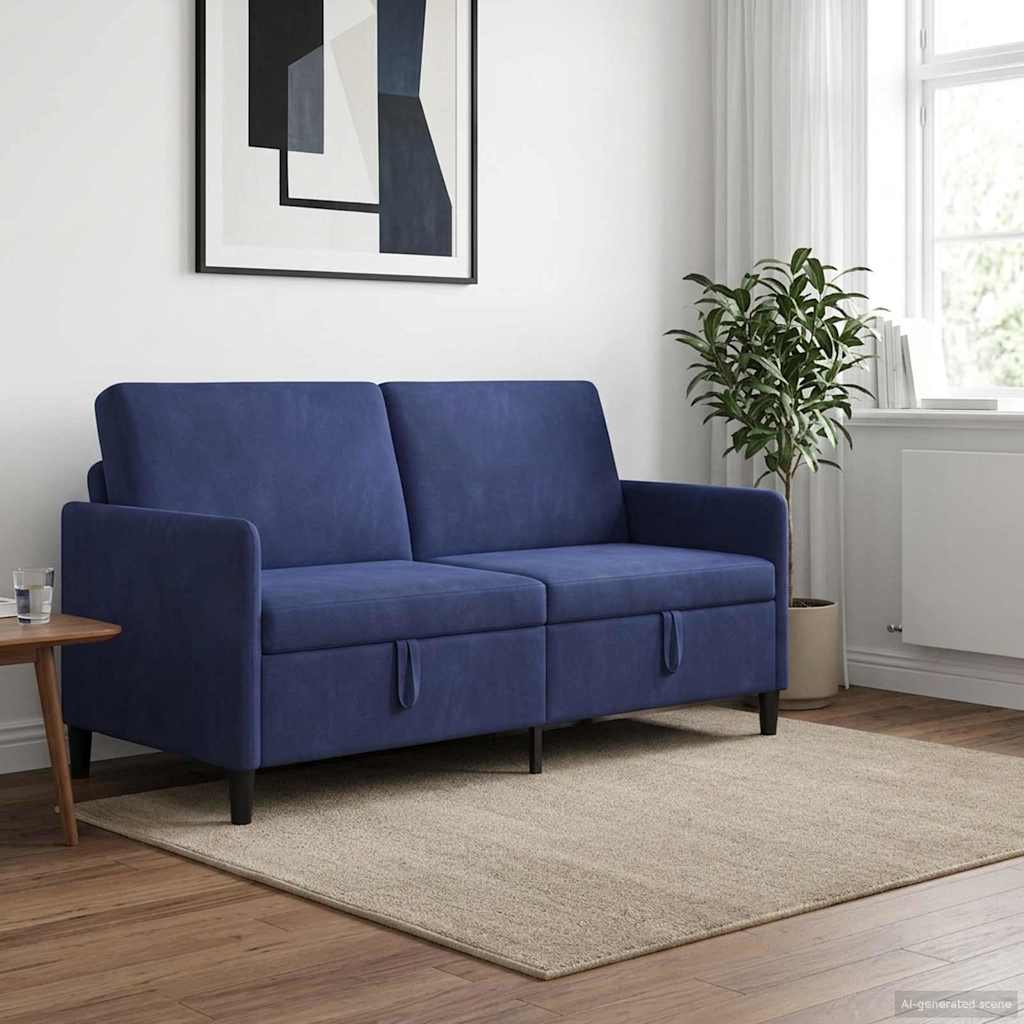 Vidaxl bank met opslag politieblauw 172 x 78 x 87 cm polyester