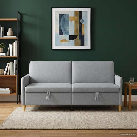 Vidaxl bank met opslag lichtgrijs 192 x 78 x 87 cm polyester