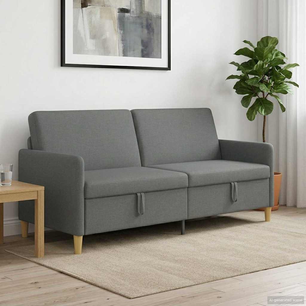 Vidaxl bank met opslag donkergrijs 192 x 78 x 87 cm polyester