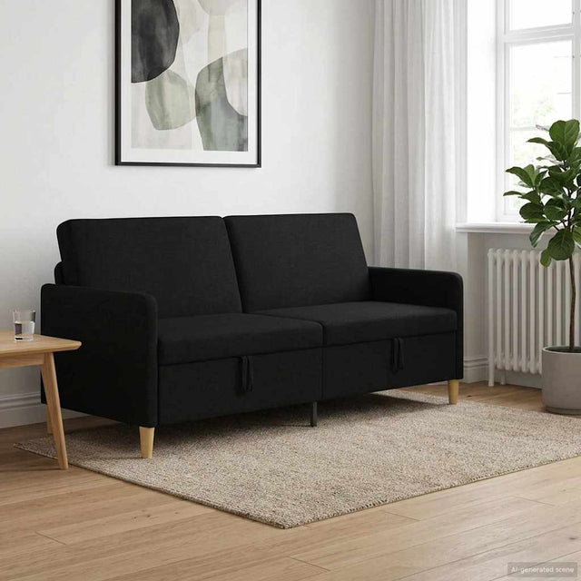Vidaxl bank met opslag zwart 192 x 78 x 87 cm polyester