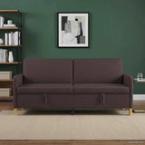 Vidaxl bank met opslag donkerbruin 192 x 78 x 87 cm polyester