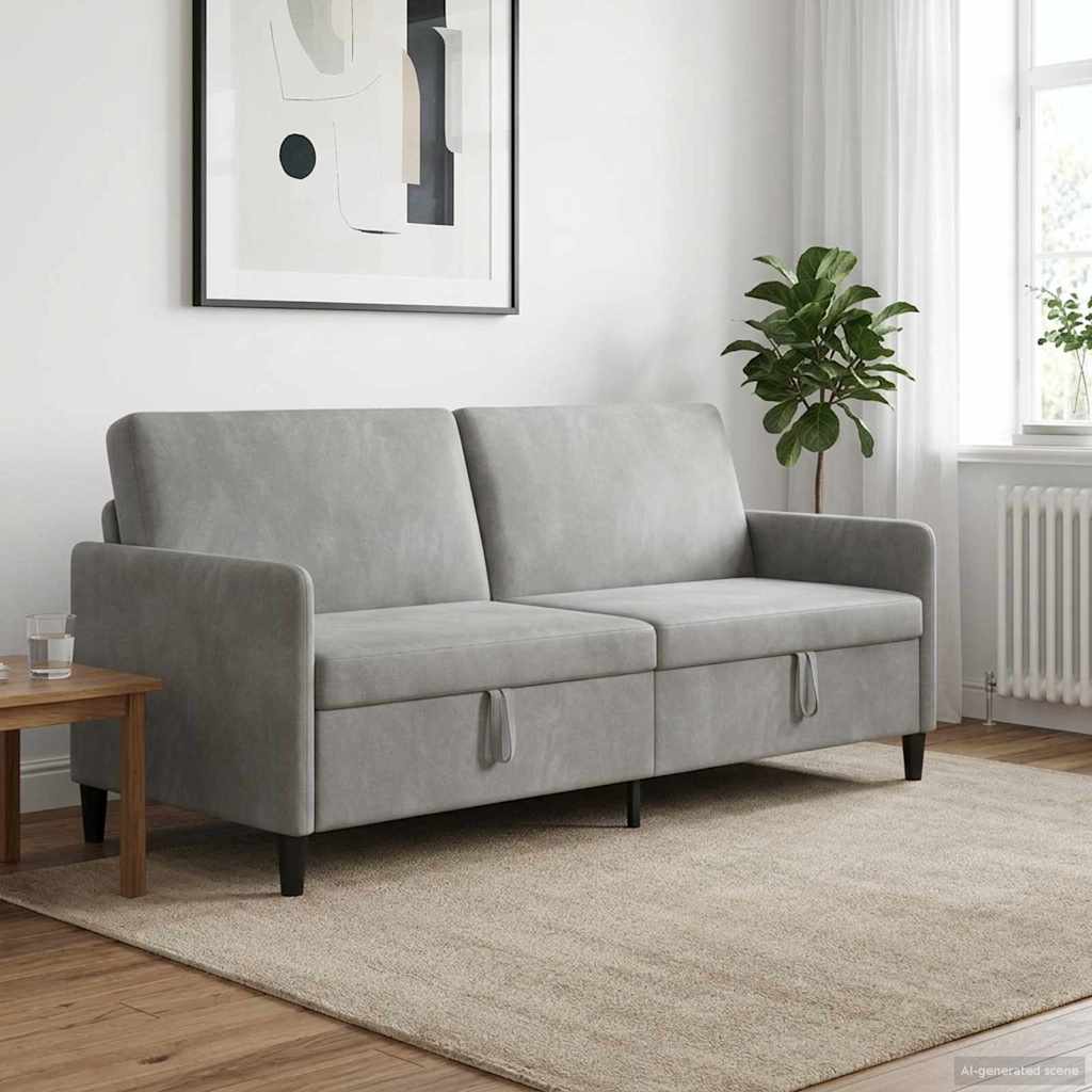 Vidaxl bank met opslag lichtgrijs 192 x 78 x 87 cm polyester