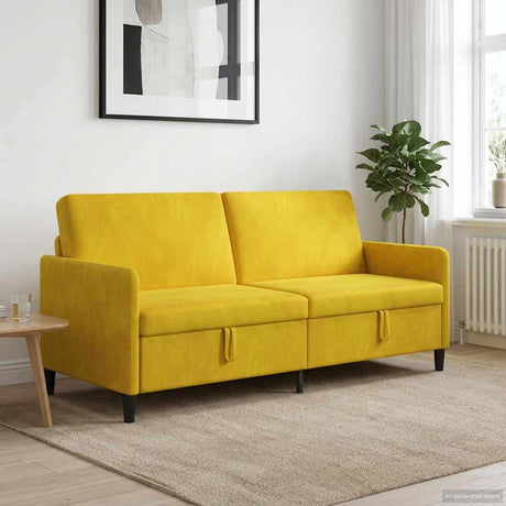 Vidaxl bank met opslag geel 192 x 78 x 87 cm polyester