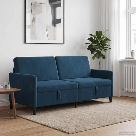Vidaxl bank met opslag blauw 192 x 78 x 87 cm polyester