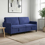 Vidaxl bank met opslag politieblauw 192 x 78 x 87 cm polyester