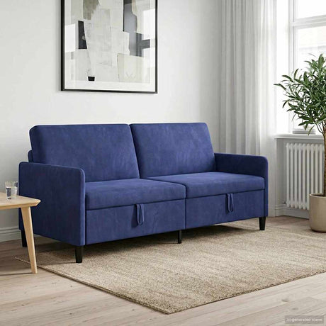Vidaxl bank met opslag politieblauw 192 x 78 x 87 cm polyester