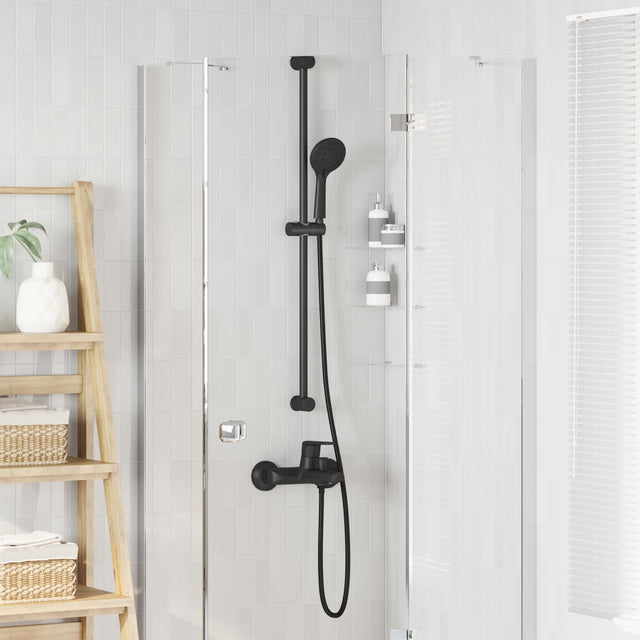 Vidaxl doucheset zwart 150 cm roestvrij staal