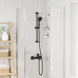 Vidaxl douchesysteem set zwart 70 cm roestvrij staal