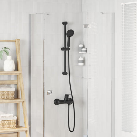 Vidaxl douchesysteem set zwart 70 cm roestvrij staal