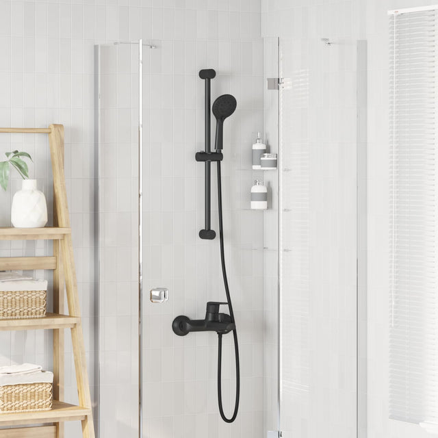 Vidaxl douchesysteem set zwart 70 cm roestvrij staal